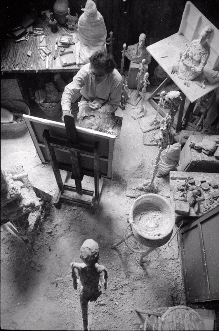 Giacometti Painting in His Studio, 1965