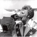 Evel Knievel on the set of Viva Knievel, 1977.