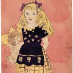 Henry Darger, "Study of a Vivian Girl with Doll."  Watercolor, carbon tracing, and pencil on paper, 12 x 9 inches. Courtesy of the American Folk Art Museum.