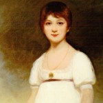 Reproduction of photo of the canvas depicting a young girl believed to be Jane Austen