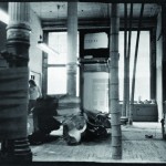Installation of works by Alan Saret in progress, ca. 1970. Photo by Cosmos Andrew Sarchiapone.