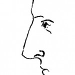 Jónas Hallgrímsson. Self-portrait (1845). Pen and ink
