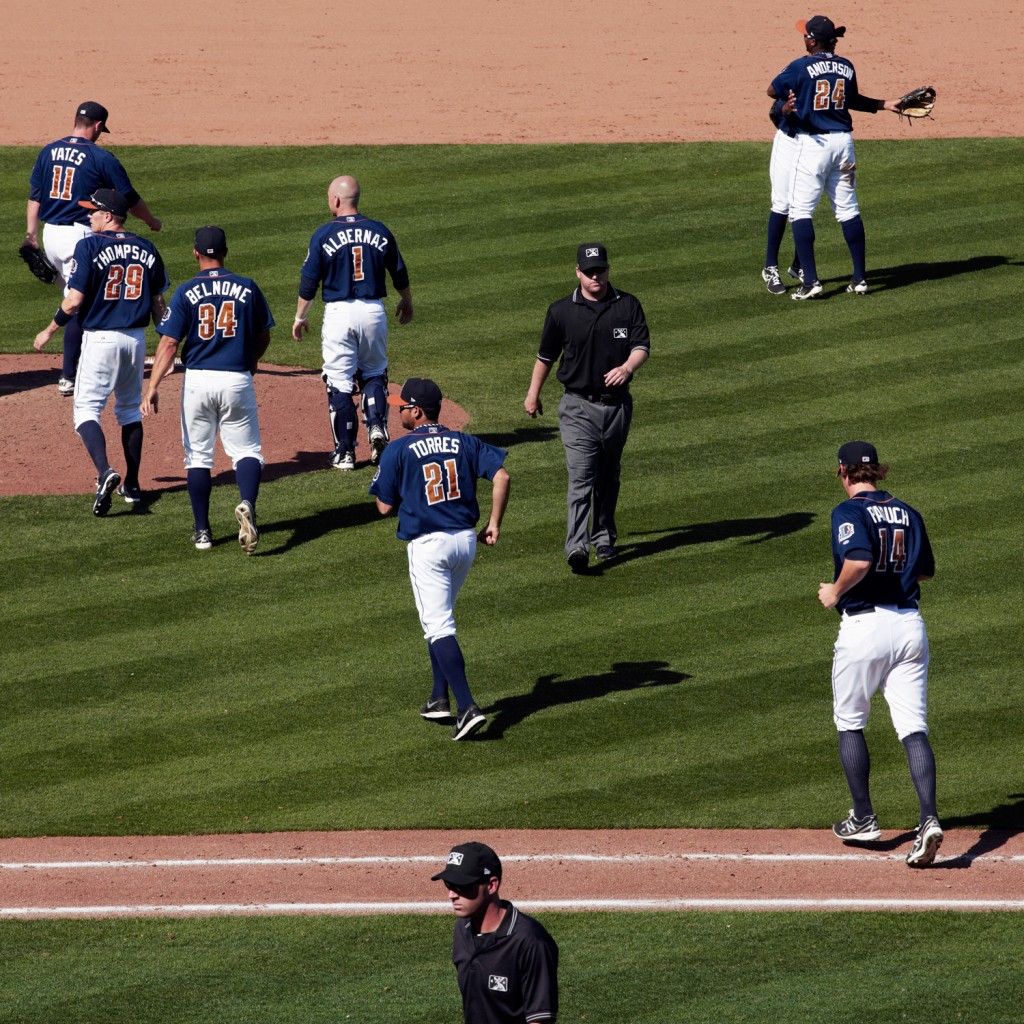 April 10, 2013. Durham Bulls 10, Gwinnett Braves 6 . Photo: Kate Joyce.