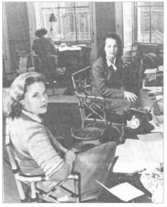 Sonia Brownell in 1949 (left, with Lys Lubbock). Orwell Archive, University College, London.