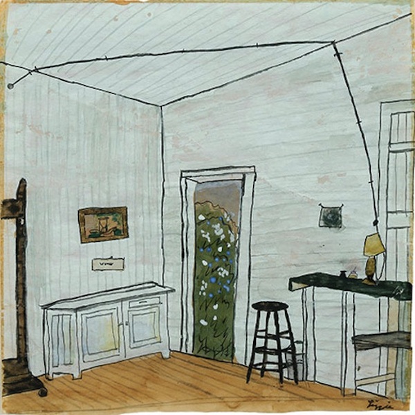 Elizabeth Bishop, "Interior with Extension Cord." Undated; watercolor, gouache, and ink.