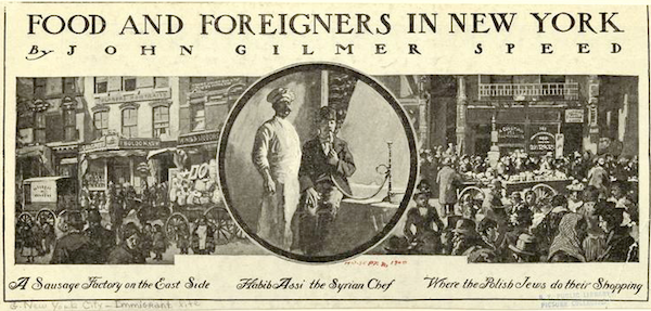  "Food and Foreigners of New York", c. 1900, Harper's Weekly. Courtesy of New York Public Library