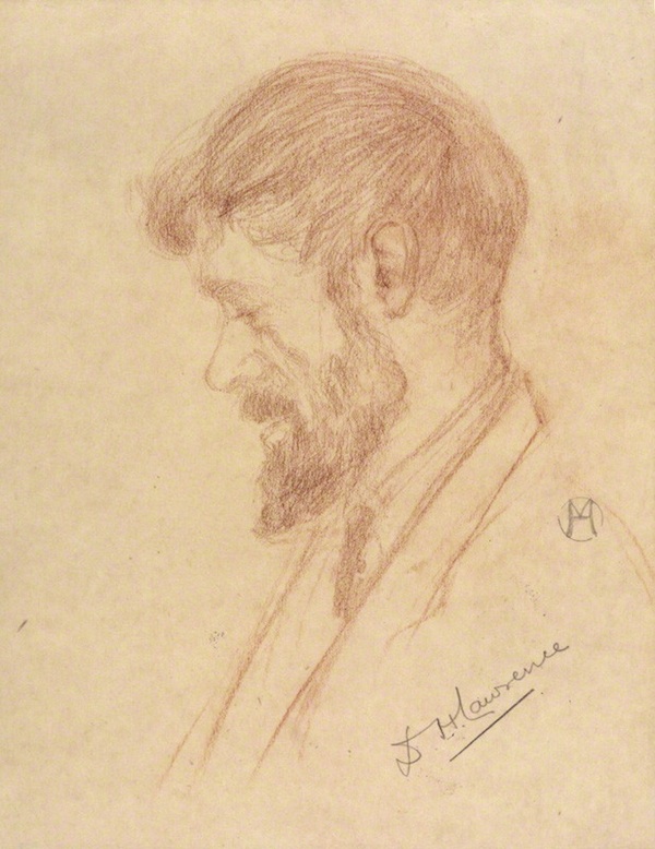 D.H. Lawrence, by Maria Hubrecht, chalk, 1920-192. National Portrait Gallery