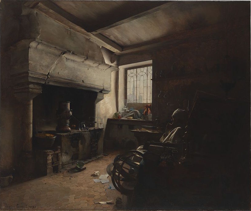 An_alchemist._Oil_painting_by_E._Lomont,_1890_Wellcome_L0075259