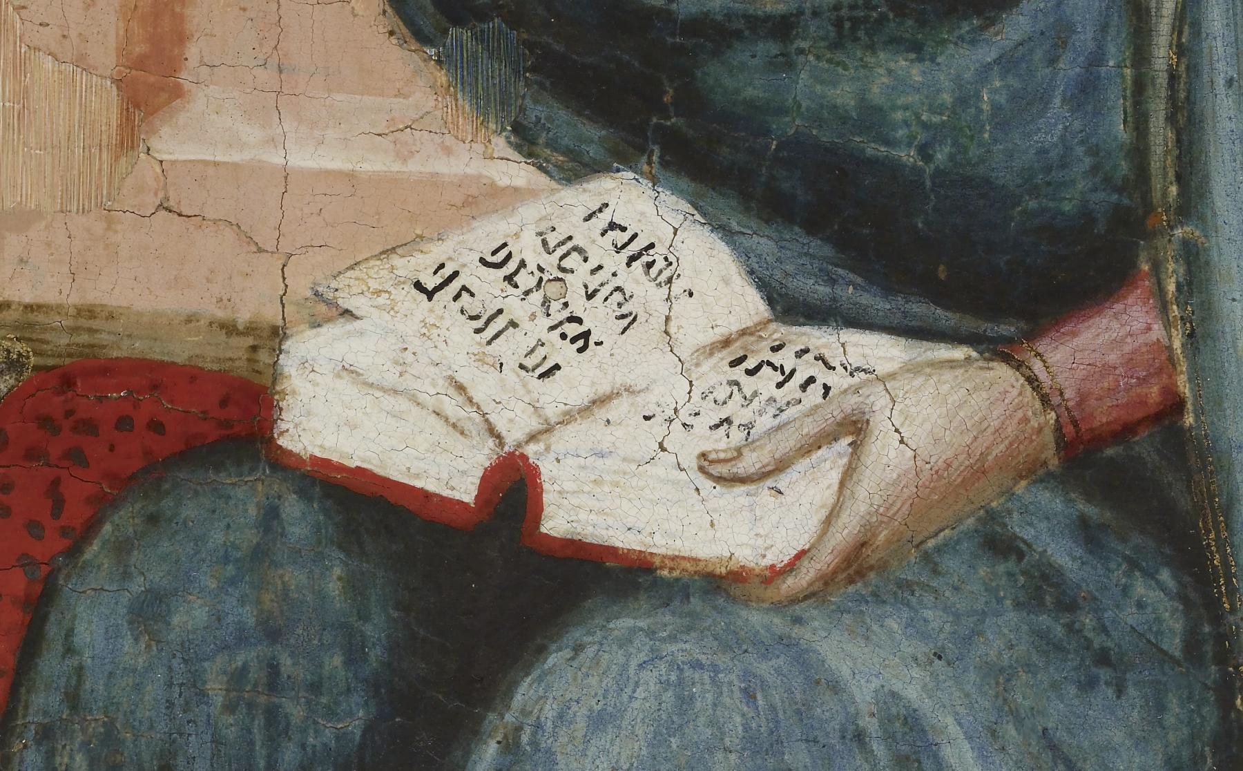 Arnau_Bassa_-_Triptych_with_Madonna_and_Child_with_the_Crucifixion_and_the_Annunciation_-_Walters_37468_-_A_T_Left_Detail_N
