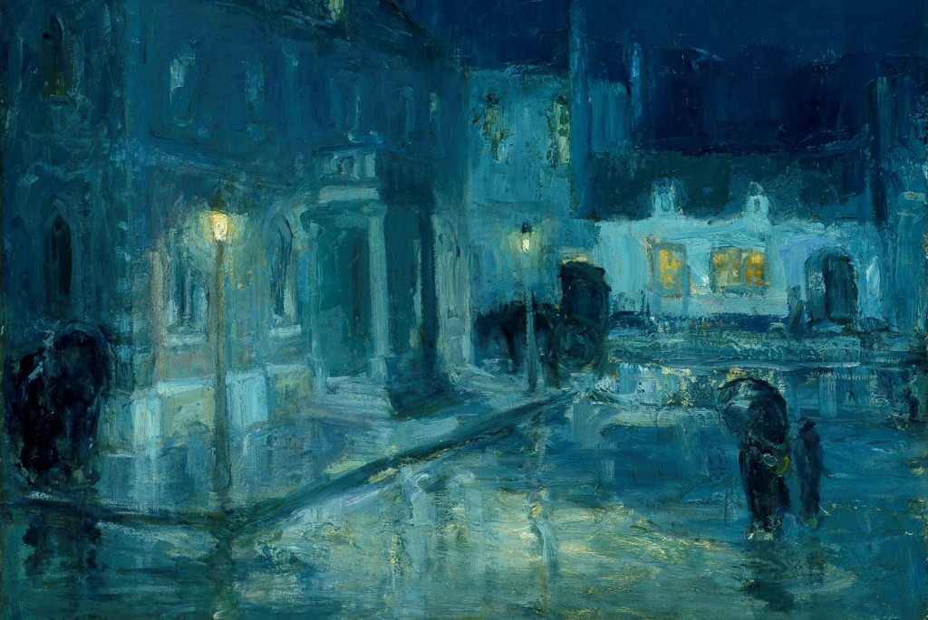 William Edouard Scott, Rainy Night at Etaples, 1912