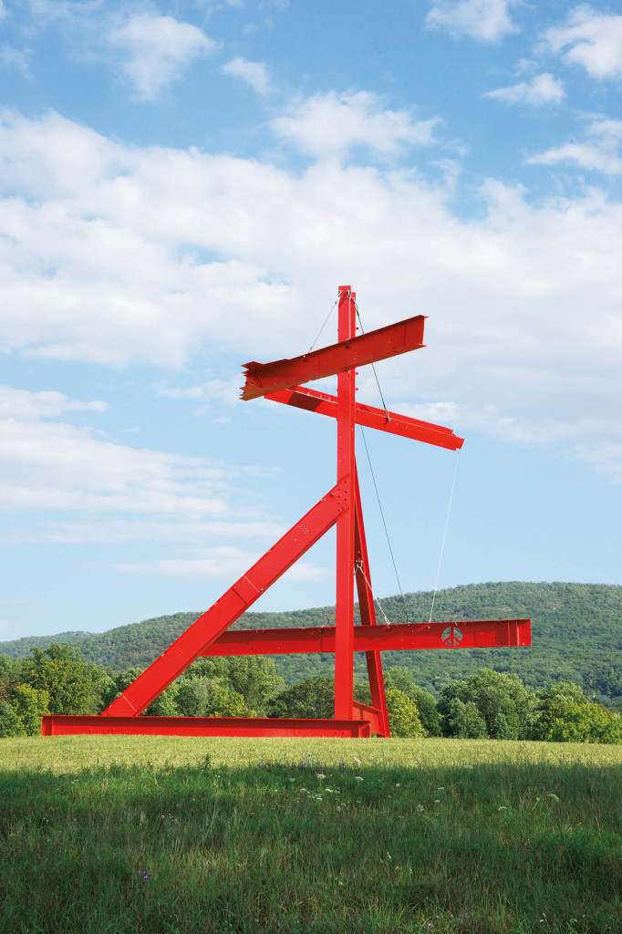 Mark di Suvero, Mother Peace, 1969-70. Painted steel, 41' 8" x 49' 5" x 44' 3", Gift of the Ralph E. Odgen Foundation. Installation view at Storm King Art Center. Photo: Jerry L. Thompson.