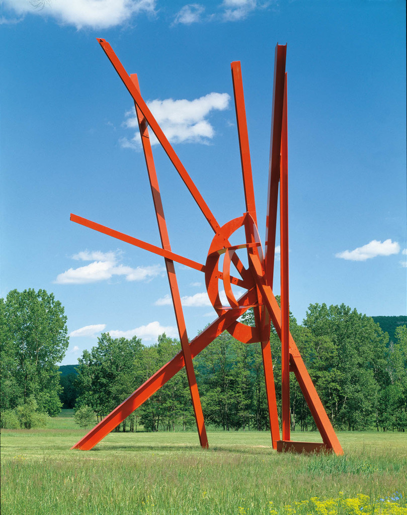 Mark di Suvero, Jambalaya, 2002-6. Painted steel, 60 x 40 x 35'. Collection of the artist. Installation view at Storm King Art Center. Photo: Jerry L. Thompson.